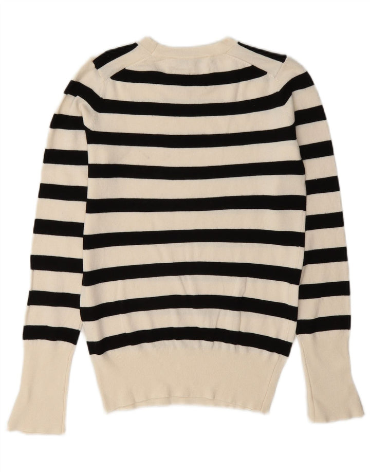 Sweter damski Zara z okrągłym dekoltem UK 10 w małe białe paski