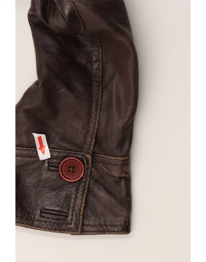 Chyston Damska skórzana kurtka użytkowa UK 12 Medium Brown