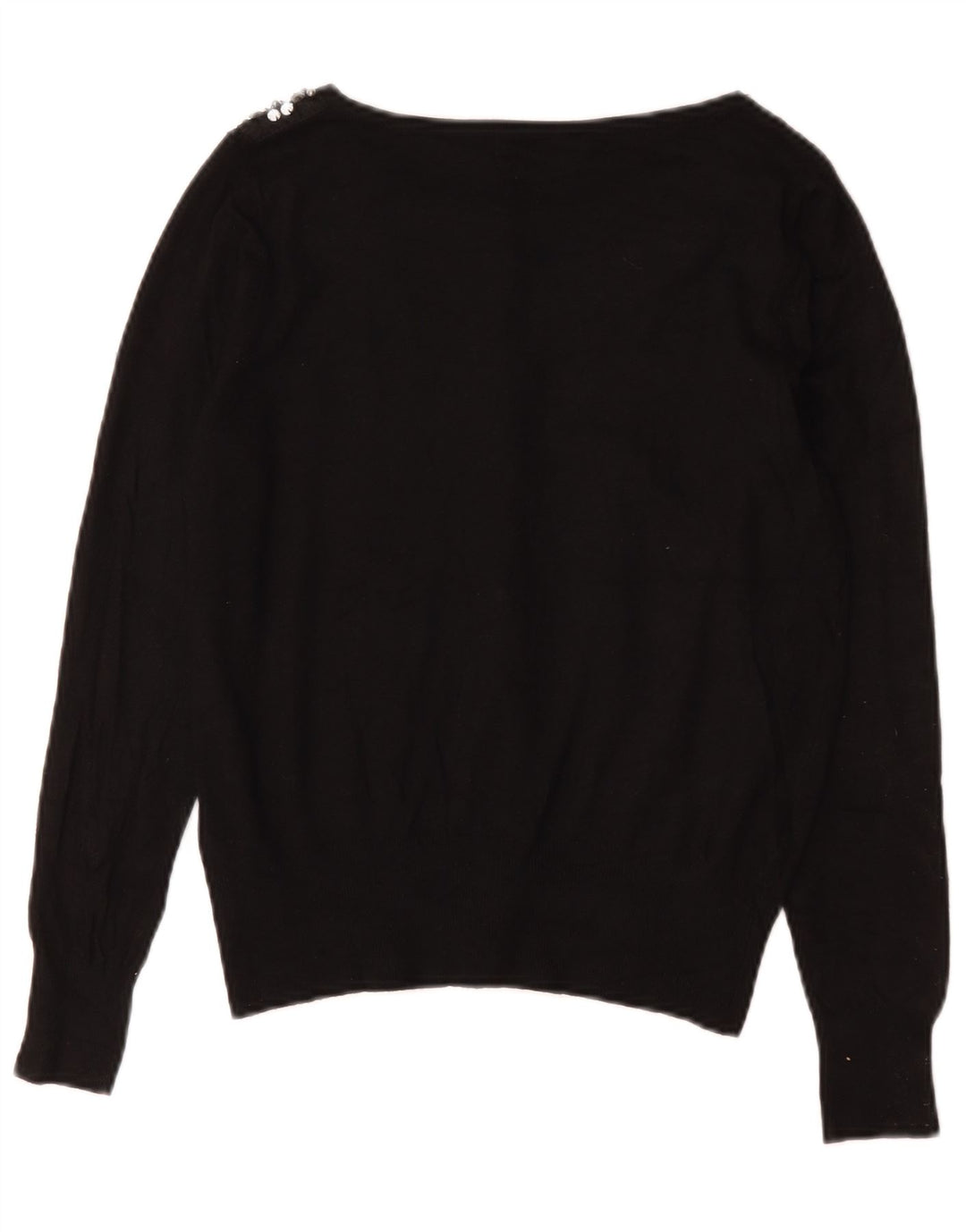 Marks & Spencer Damski sweter kardigan UK 12, średni czarny, bawełniany