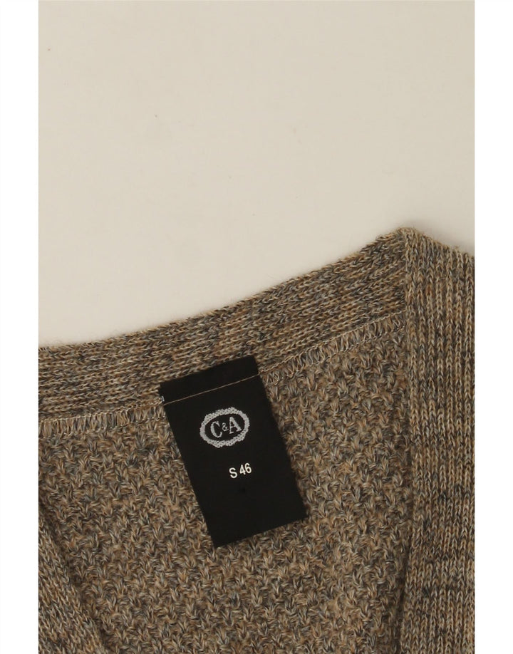 Męski sweter rozpinany bez rękawów C&A o luźnym kroju IT 46 Mały szary akryl