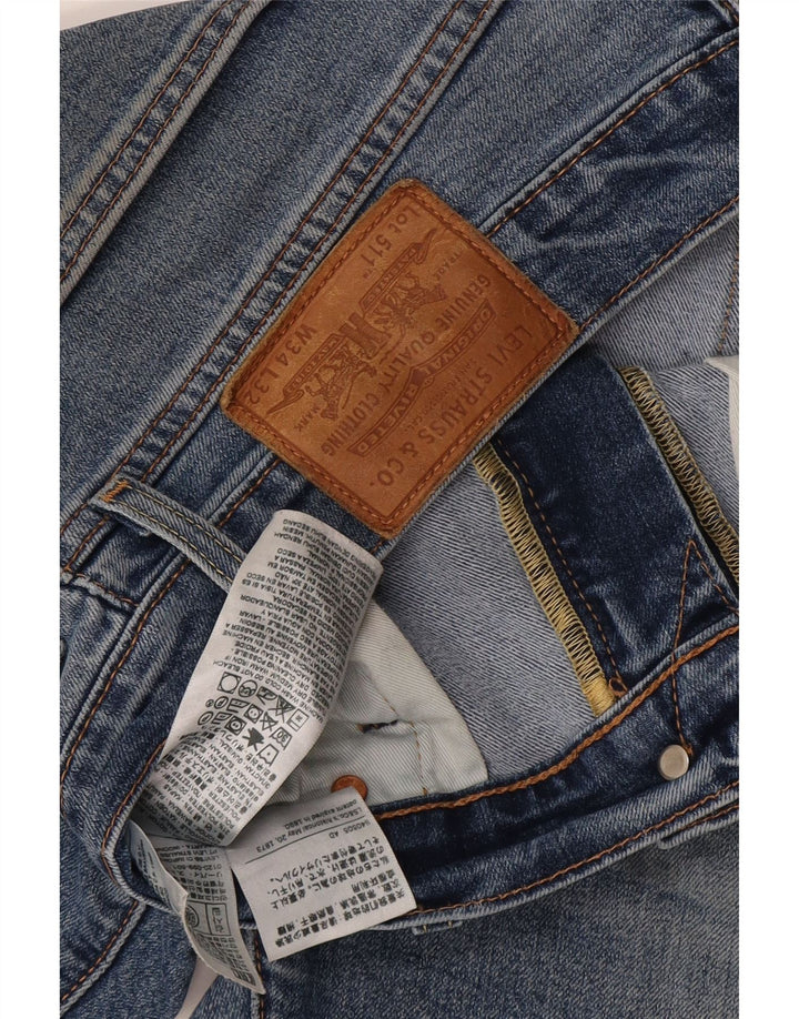 Męskie jeansy Levi's 511 Slim W34 L32 Niebieska bawełna