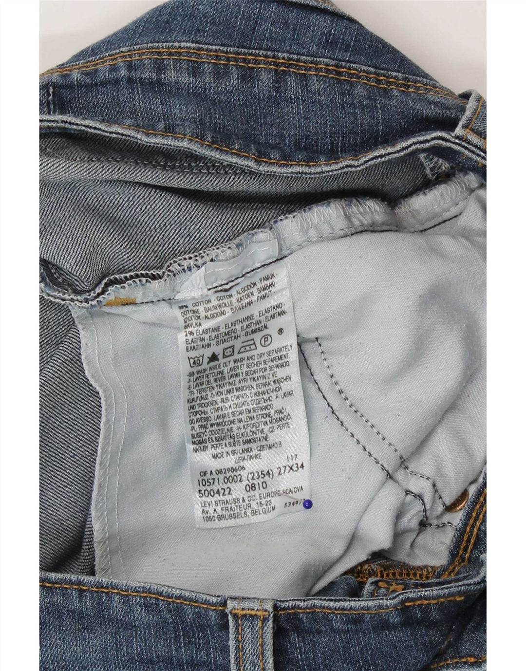 Damskie jeansy Levi's 571 Slim W27 L34 Niebieskie bawełniane