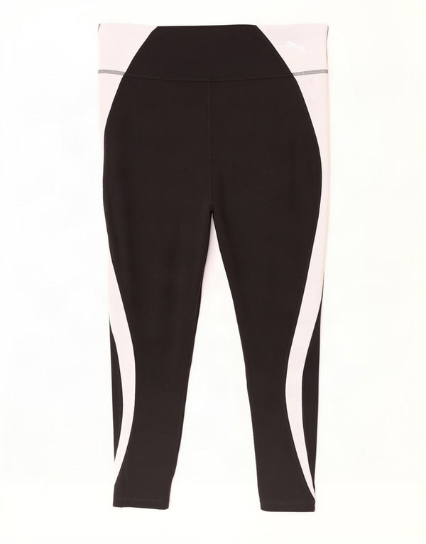 Damskie legginsy Puma UK 16, duży, czarny poliester z blokami kolorów