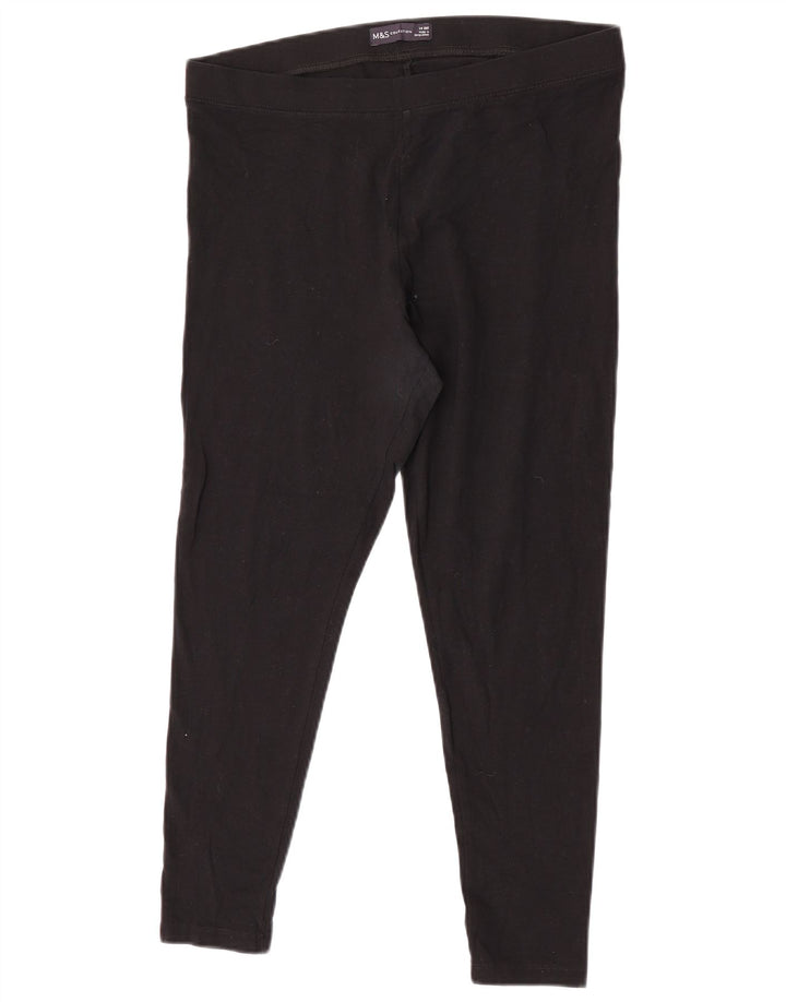 Legginsy damskie MARKS & SPENCER UK 14, duże, czarne, bawełniane