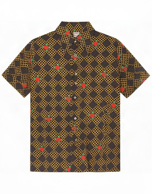 Vintage damska koszula z krótkim rękawem IT 50 XL granatowa Retro