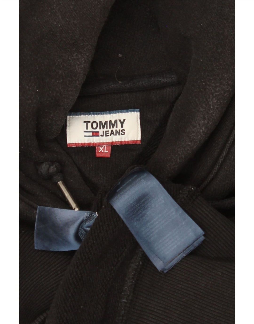 Męski sweter z kapturem XL TOMMY HILFIGER XL, czarny, bawełniany