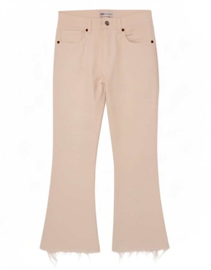 Jeansy damskie Zara Crop Bootcut EU 40 Medium W30 L25 Białe