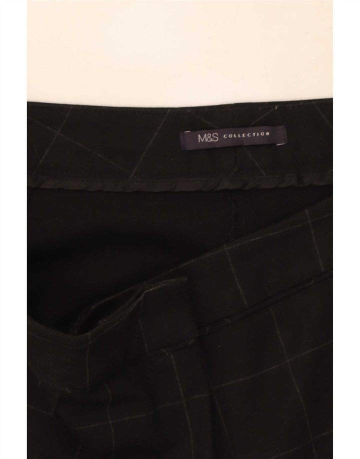 Marks & Spencer Damskie spodnie typu slim casual W34 L29 w czarną kratkę