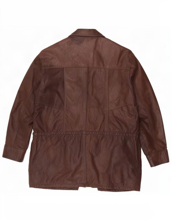 Vintage męska skórzana kurtka UK 42 XL brązowa