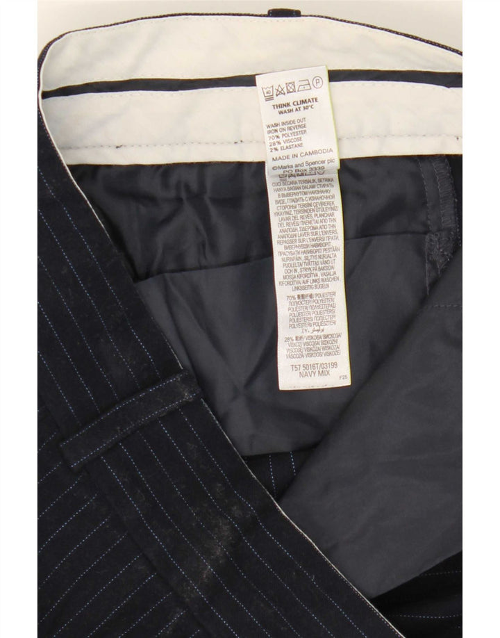 Damskie spodnie garniturowe Marks & Spencer UK 12 Medium W32 L27 Granatowe