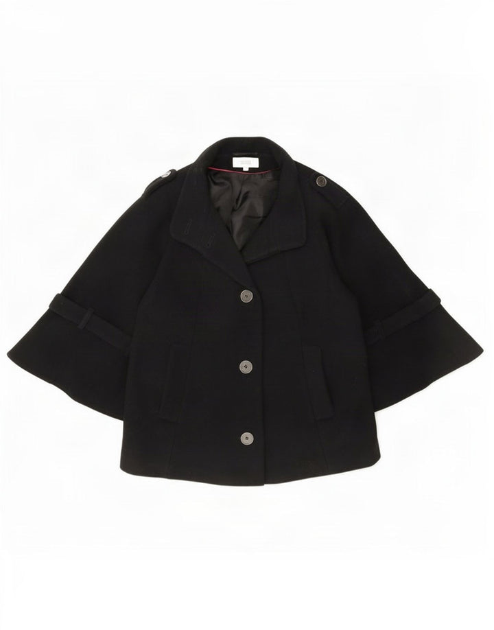 Marks & Spencer Damska kurtka bomber z rękawem 3/4 UK 14, duża, czarna, nowa wełna