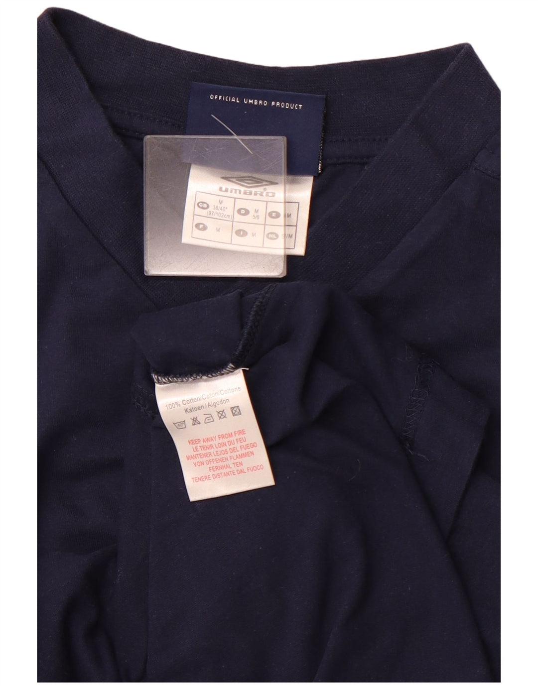 UMBRO Męski T-Shirt Top Średni Granatowy Bawełniany Sport