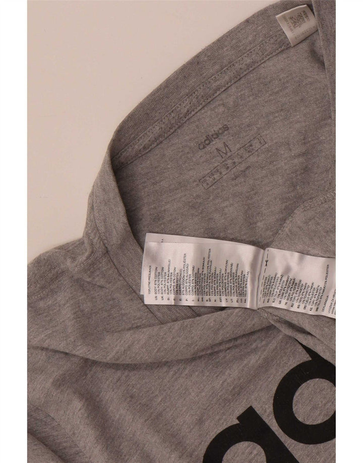Męska koszulka z grafiką Adidas, średnia, szara bawełna