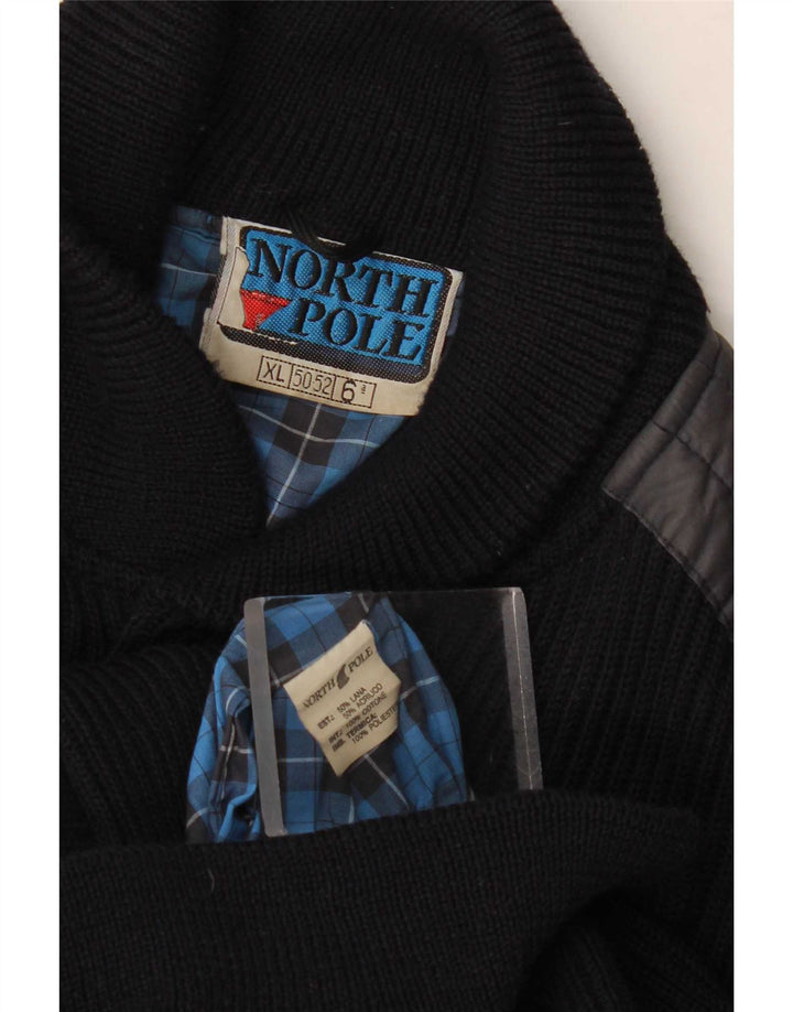 Męski sweter rozpinany North Pole XL granatowo-wełniany