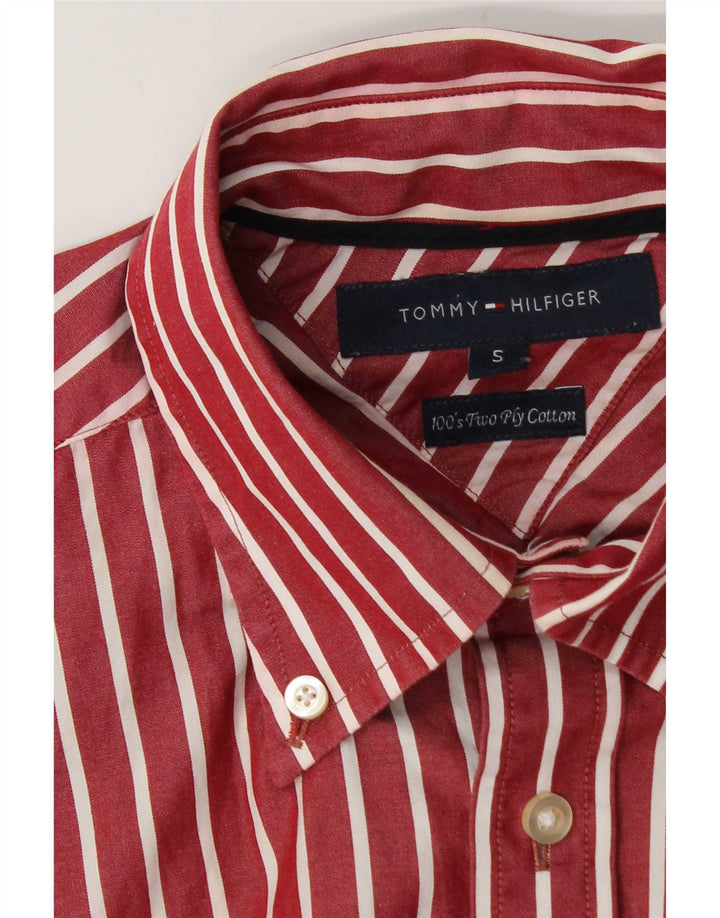 Koszula męska Tommy Hilfiger, mała, bawełniana w czerwone paski