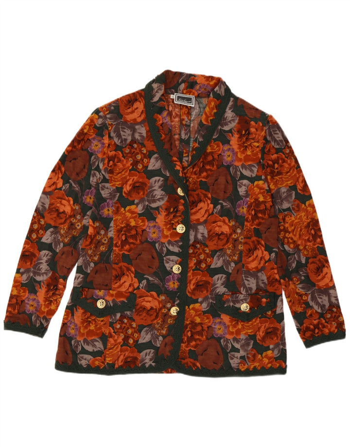 Damska marynarka zapinana na 4 guziki Luisa Spagnoli IT 50 XL, wielobarwna, w kwiaty