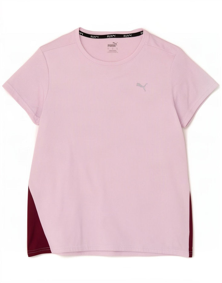 T-shirt damski Puma Top UK 12 Średni różowy poliester z blokami kolorów