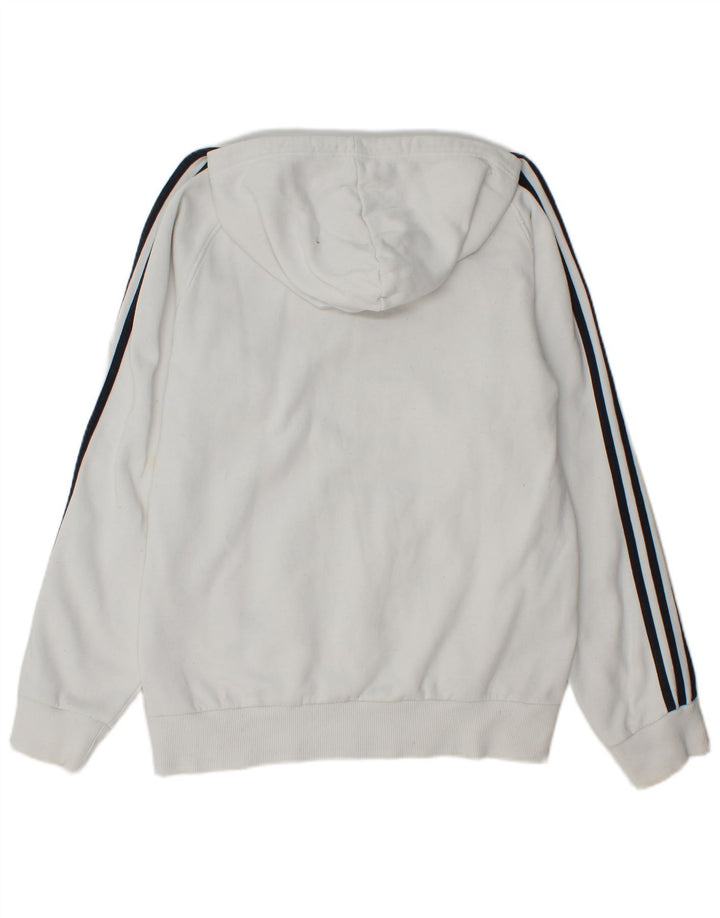 Męska bluza z kapturem Adidas, średnia biała bawełna