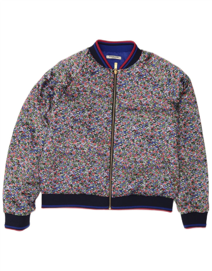 Damska dwustronna kurtka Scotch & Soda UK 14 Średni niebieski w kwiaty