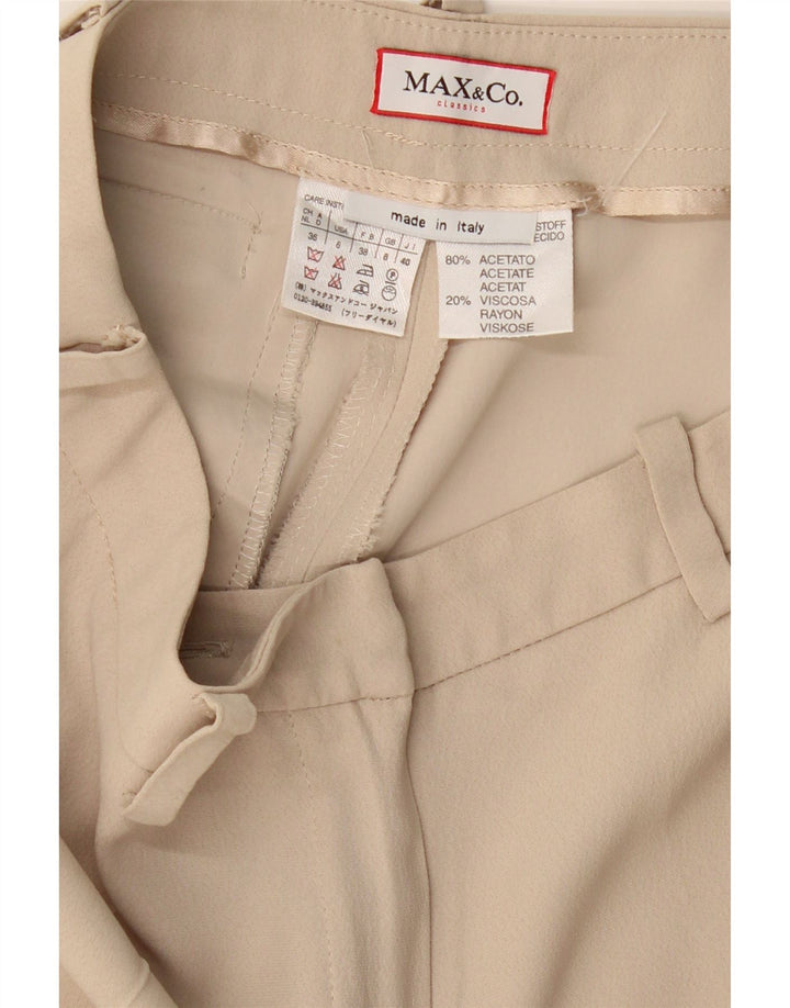 Spodnie damskie MAX & CO. Szerokie nogawki UK 8 Small W26 L28 Beżowy Acetat