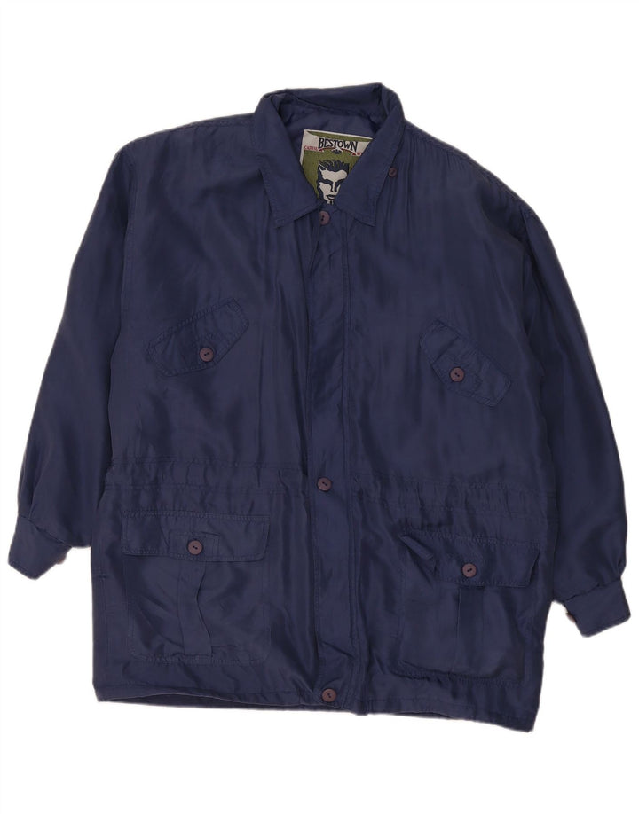 Kurtka męska o luźnym kroju Vintage UK 36 Small Blue Silk