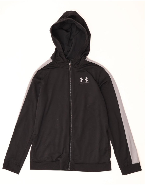 Chłopięcy sweter z kapturem i zamkiem Under Armour 13-14 lat XL, czarny, blok kolorów