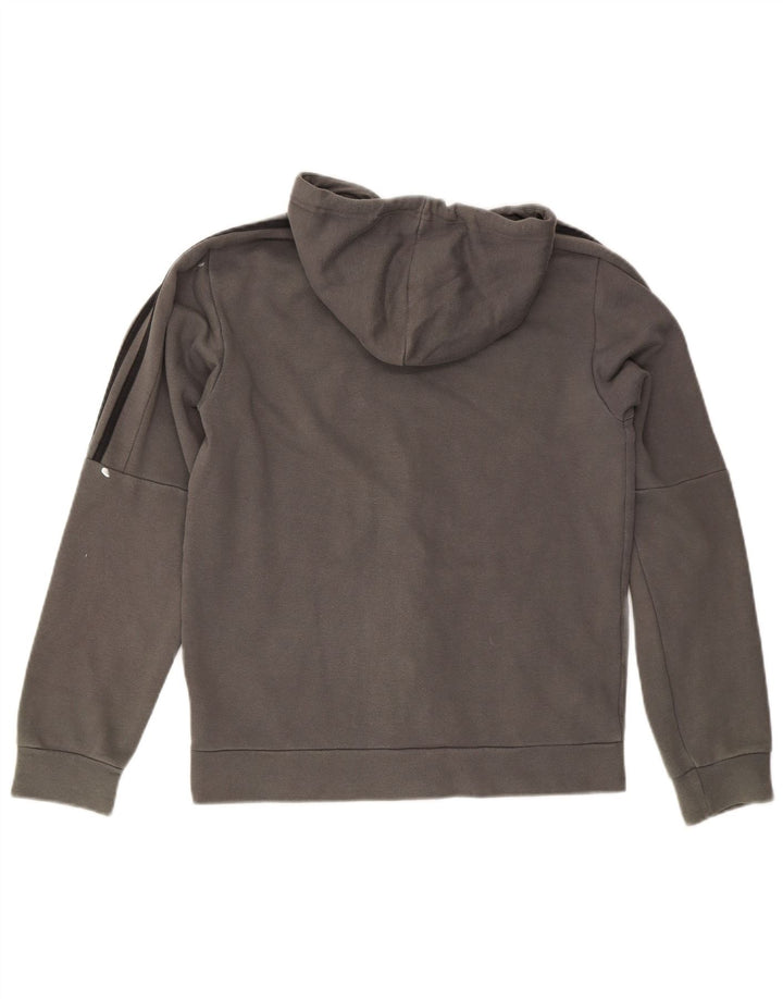 ADIDAS Mens Zip Hoodie Sweater Small Grey Cotton