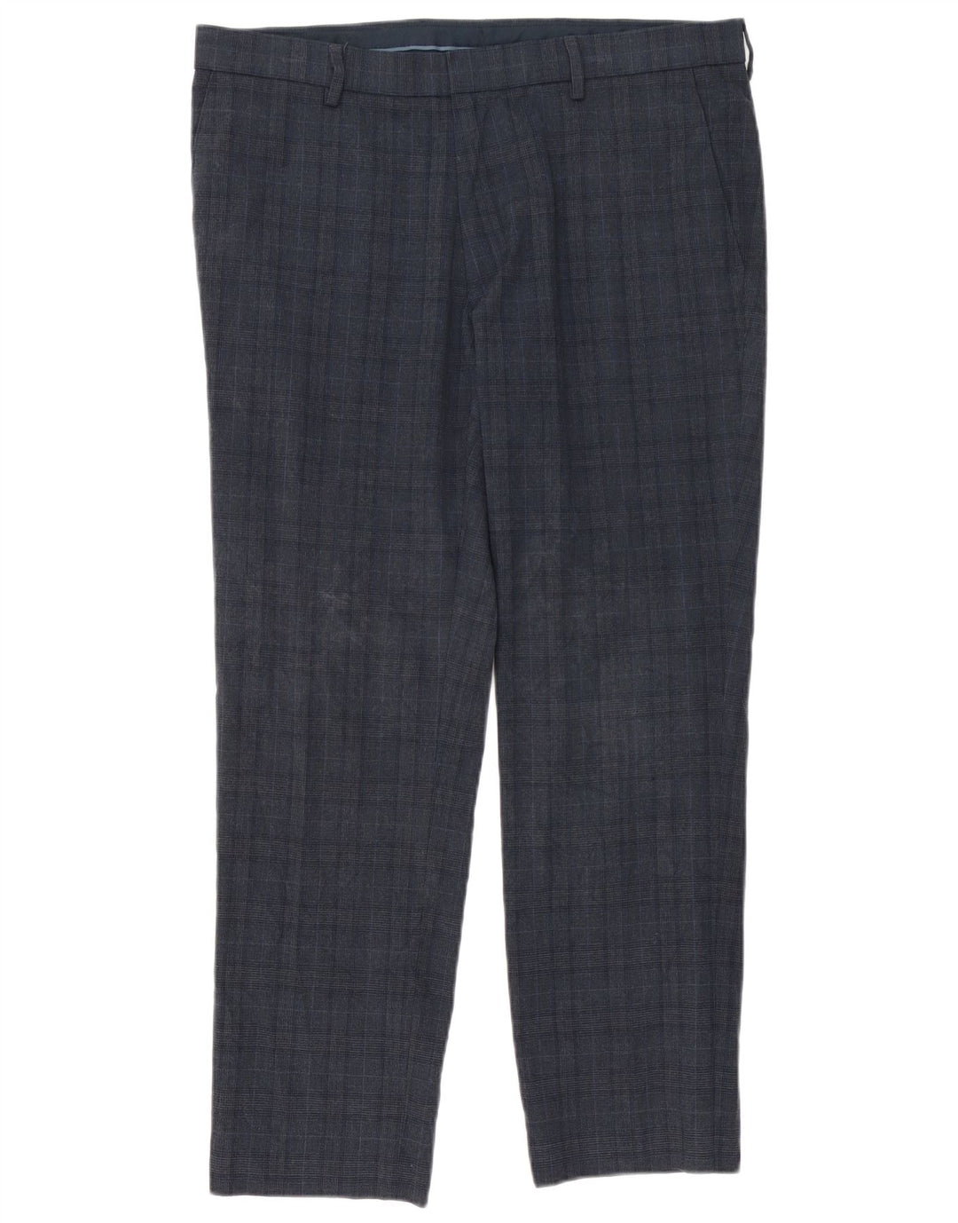 Marks & Spencer Męskie spodnie garniturowe slim fit W36 L29 Granatowa kratka