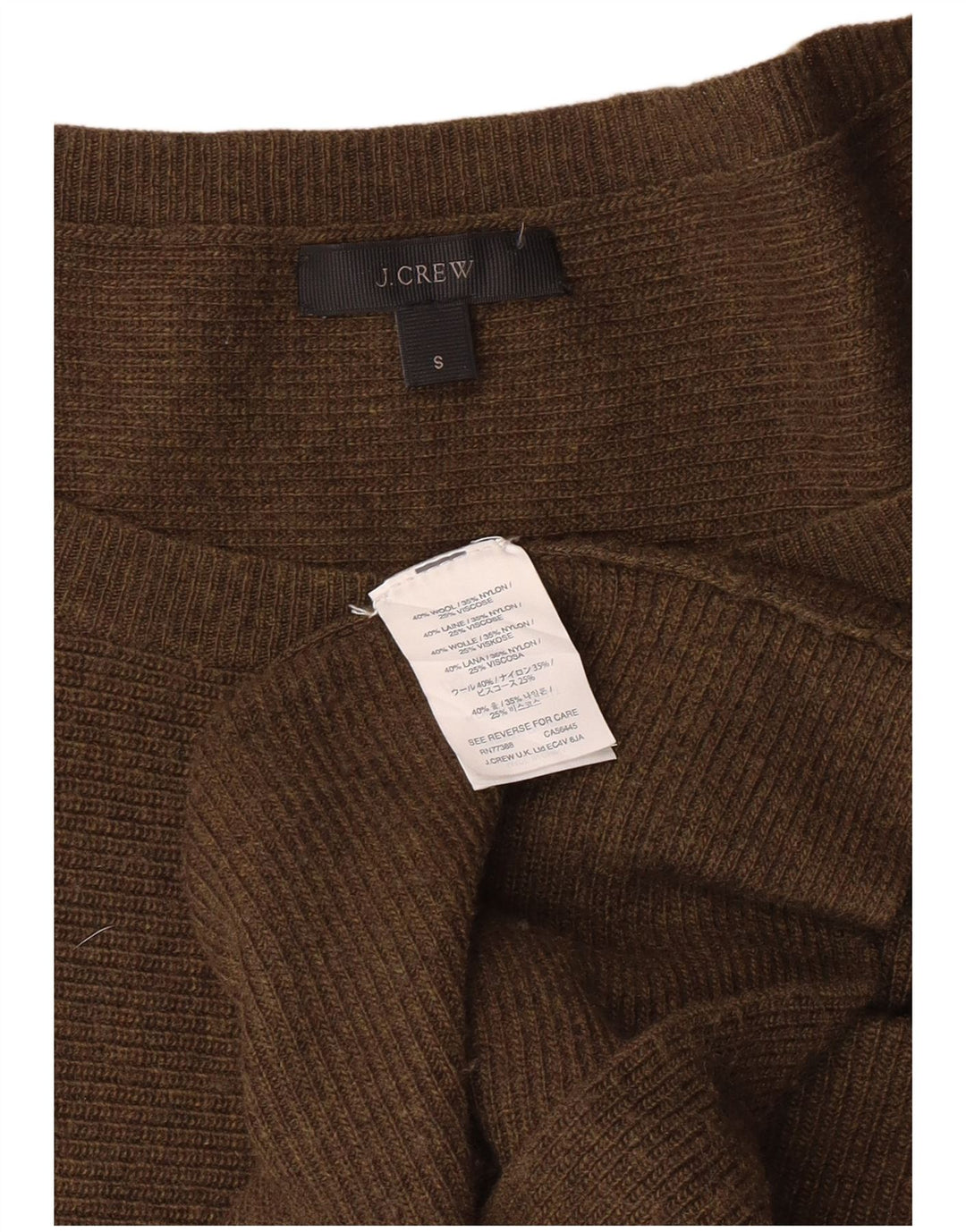 Damski sweter J. Crew z dekoltem w łódkę, UK 10, mała wełna khaki