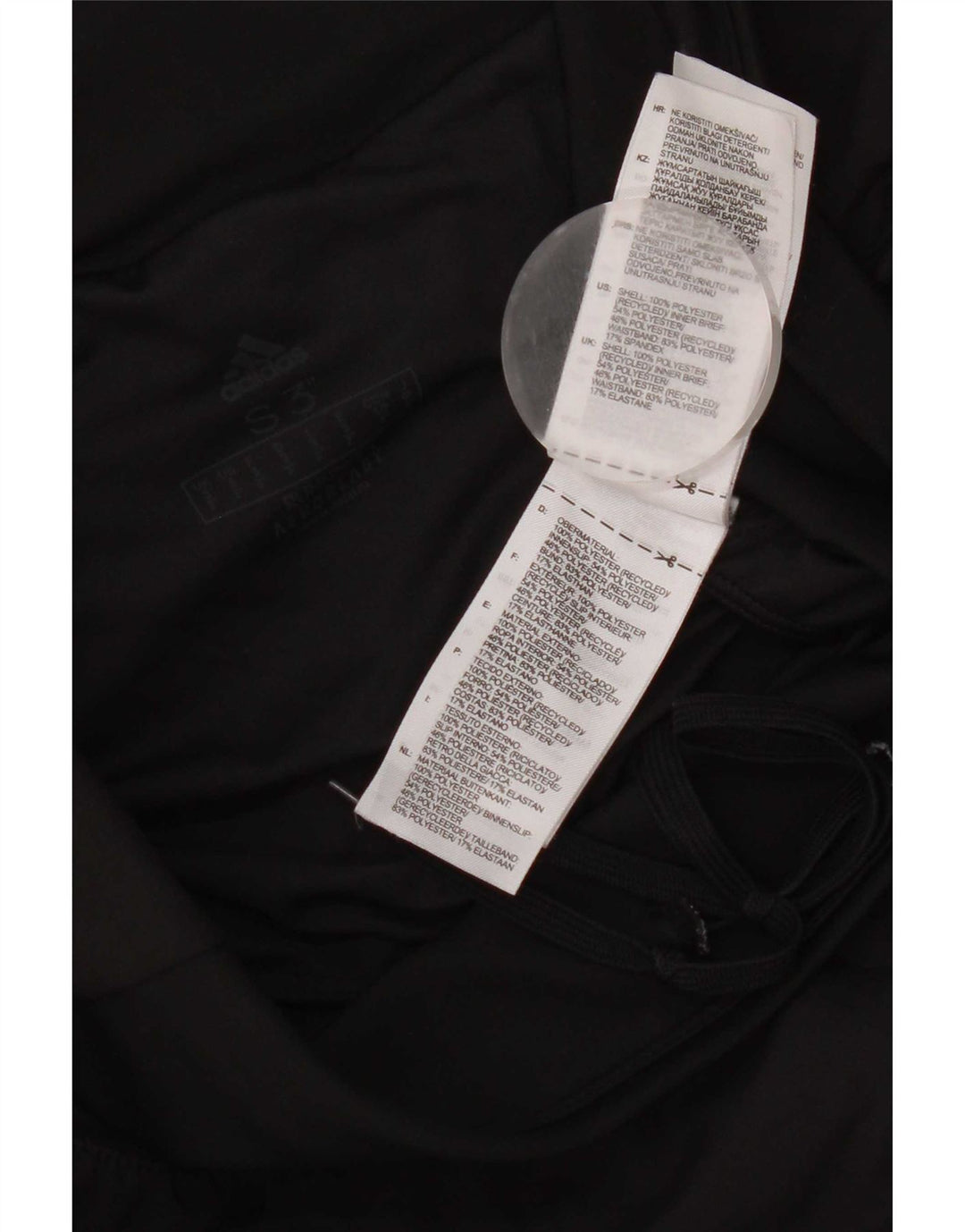 Damskie spodenki sportowe Adidas UK 10, małe, czarne, poliestrowe