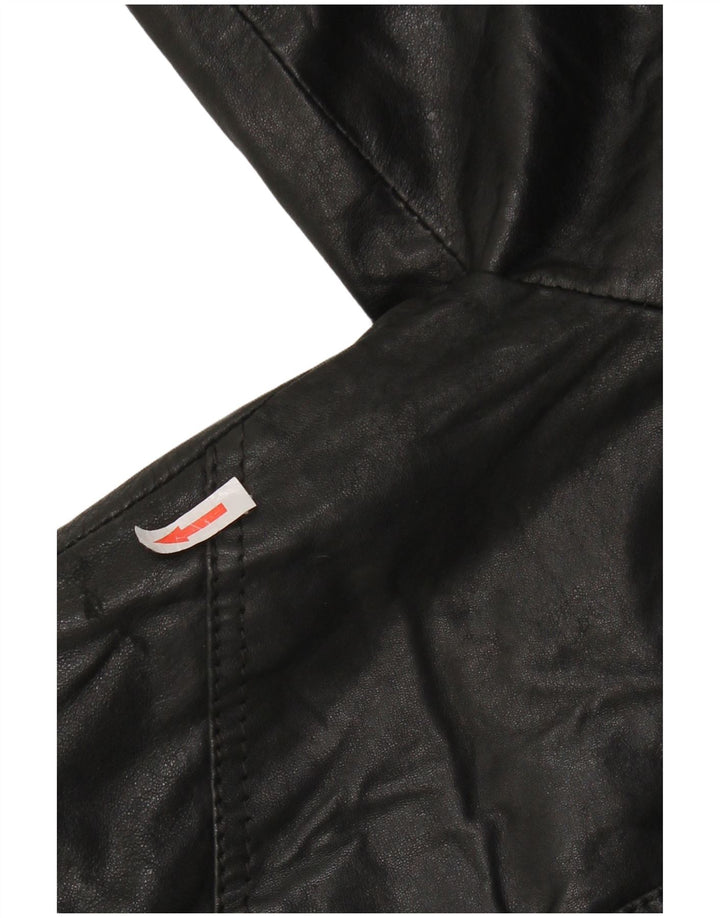 Męska skórzana kurtka bomber Jack & Jones UK 36, mała czarna skóra