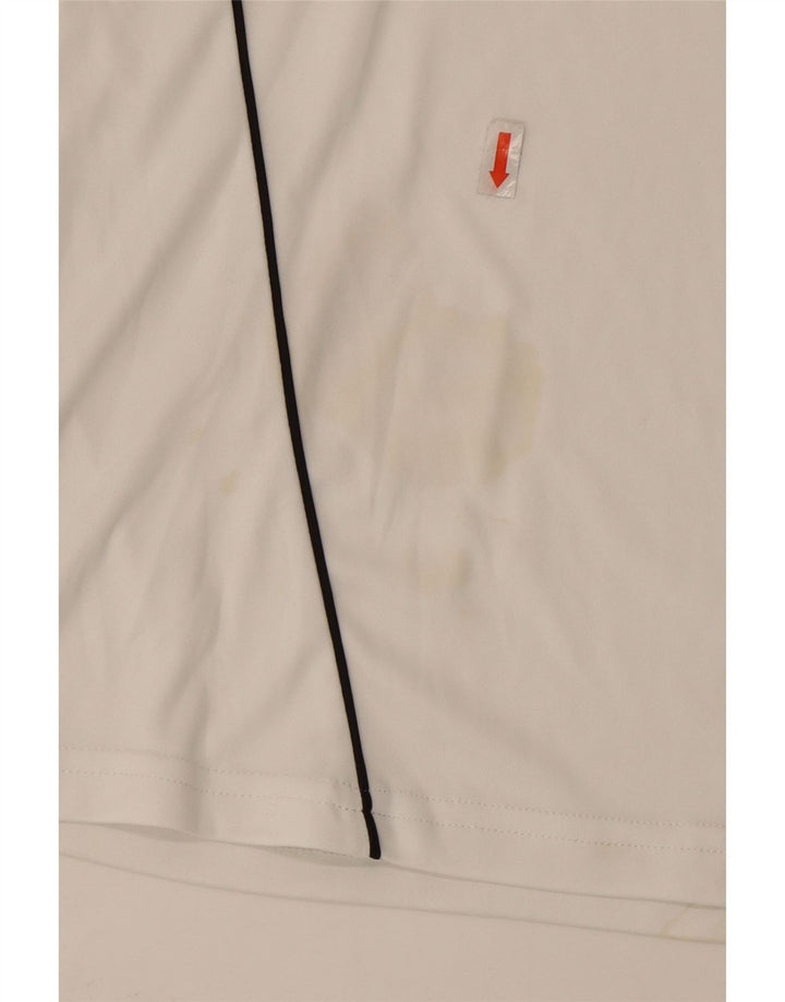 Męski T-shirt ADIDAS Climalite, mały, biały, poliestrowy