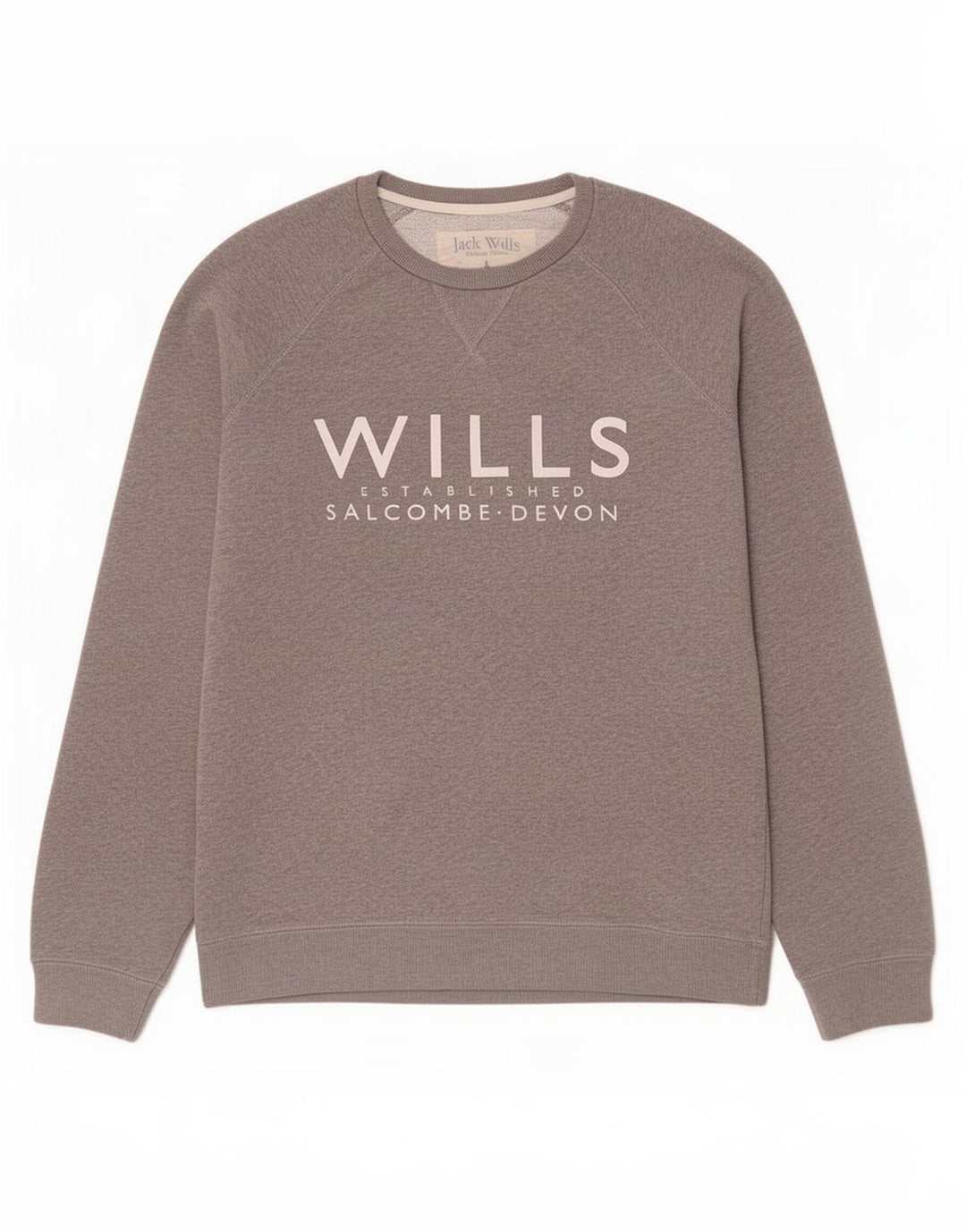 Jack Wills Męski sweter Salcombe Devon z grafiką, mały, szary, bawełniany