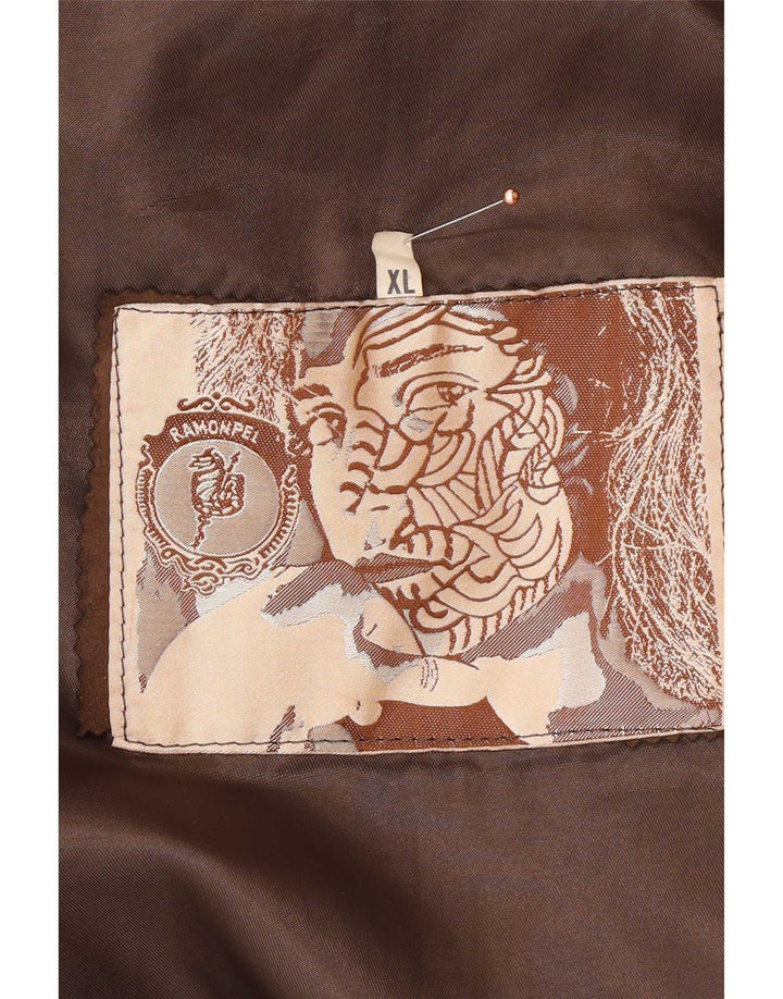 Vintage męska kurtka skórzana bomber UK 42 XL brązowa