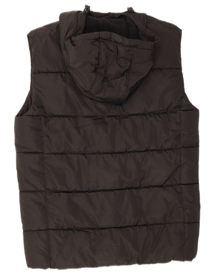 Męska wyściełana kamizelka z kapturem Superdry UK 36, mała, czarna, poliester