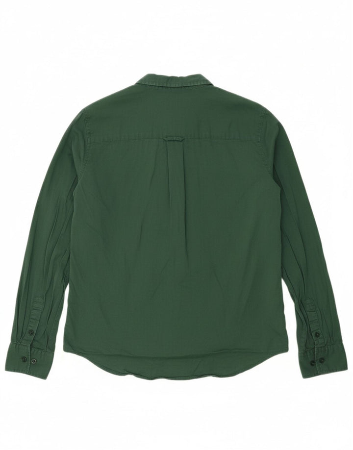 BENETTON Womens Shirt UK 10 Small Green Cotton