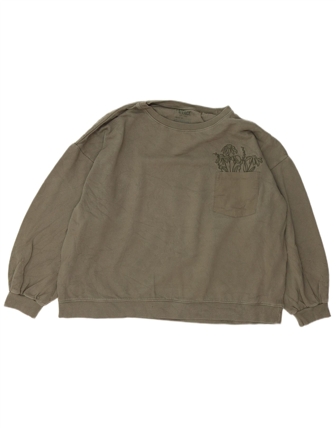 Damski sweter oversize FAT FACE UK 16, duży, bawełniany khaki