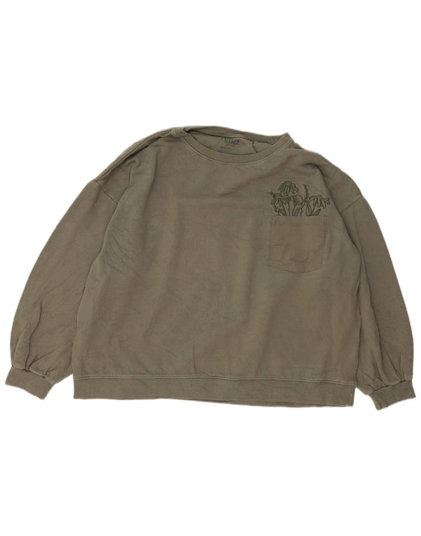 Damski sweter oversize FAT FACE UK 16, duży, bawełniany khaki