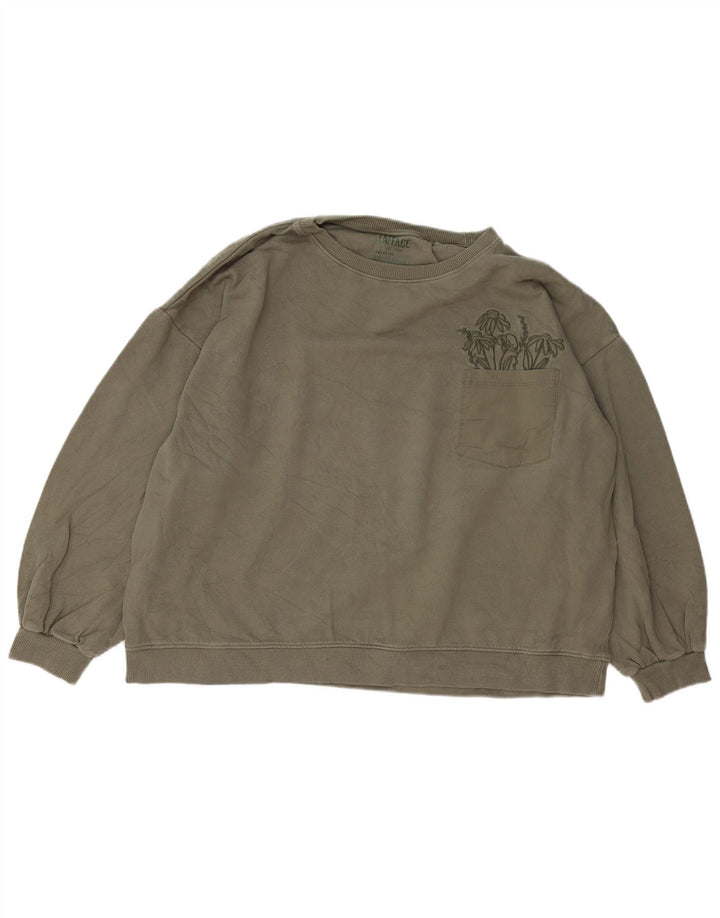 Damski sweter oversize FAT FACE UK 16, duży, bawełniany khaki