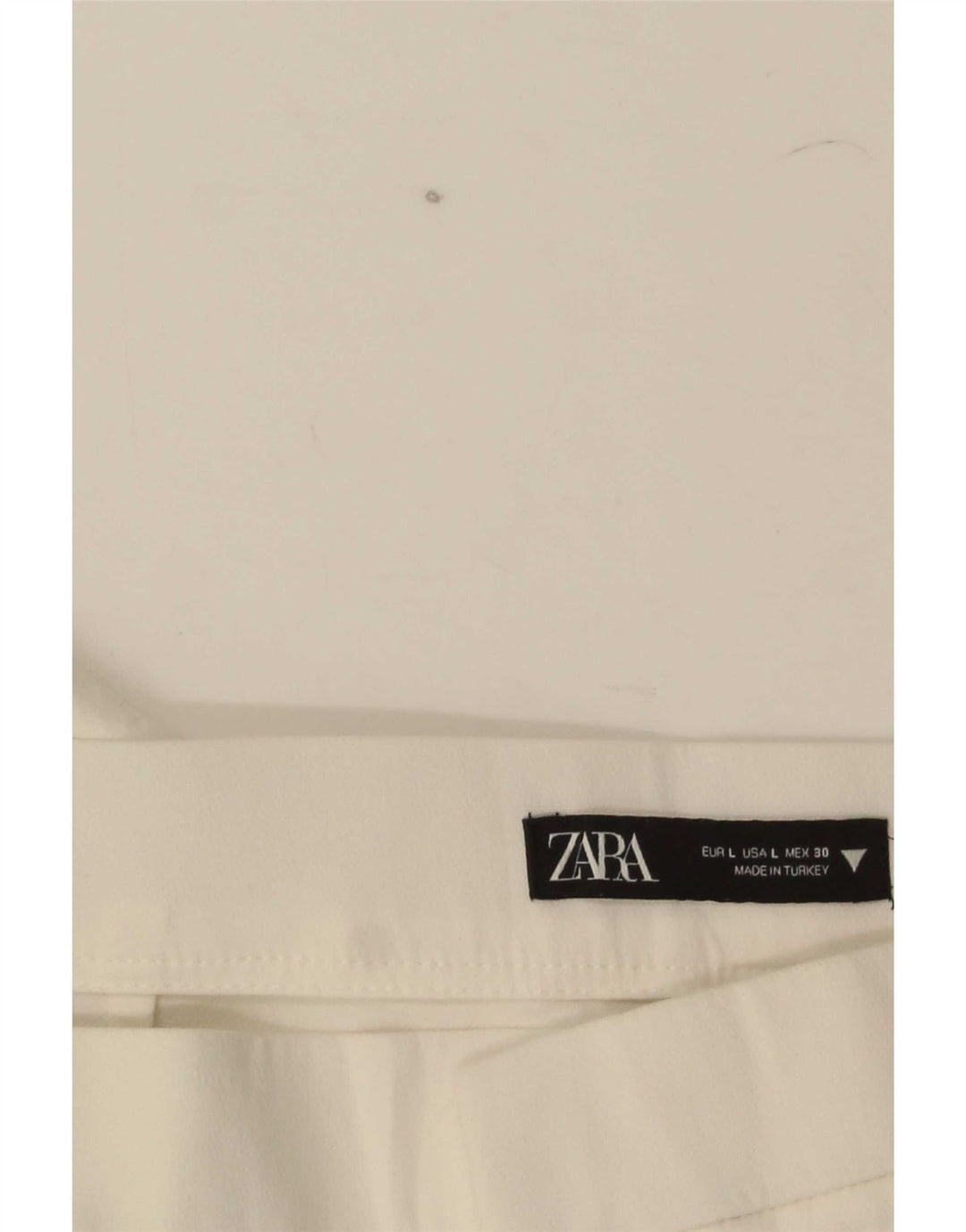 Proste, przycięte spodnie Zara, duże, W30 L25, białe