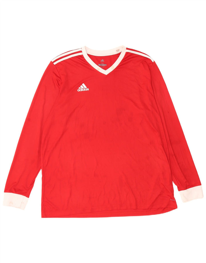 Adidas Męskie Climalite Top z długim rękawem 2XL Czerwony Poliester