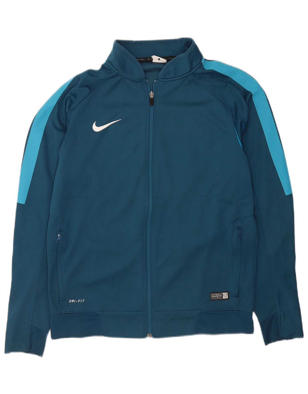 Męska kurtka dresowa Nike Dri Fit, duży niebieski poliester z blokami kolorów
