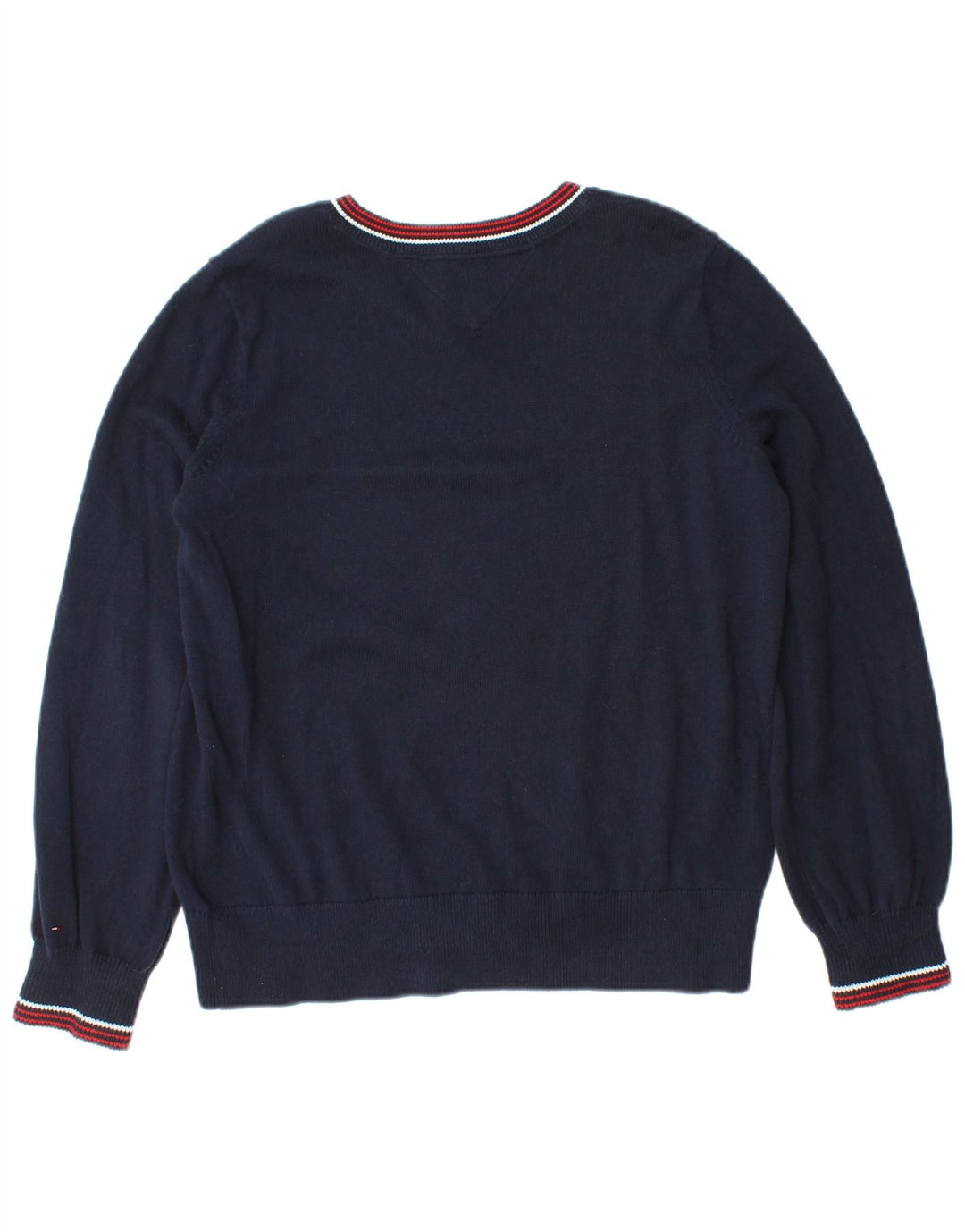 Damski sweter z okrągłym dekoltem TOMMY HILFIGER UK 10, mały, granatowy