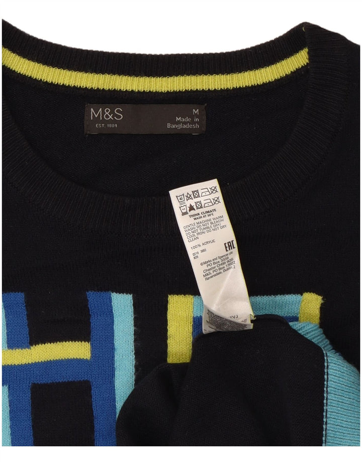 Sweter damski Marks & Spencer z okrągłym dekoltem, UK 14, średni granatowy