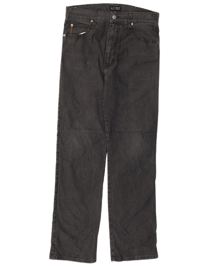 Damskie proste dżinsy Armani W31 L30 Szara bawełna