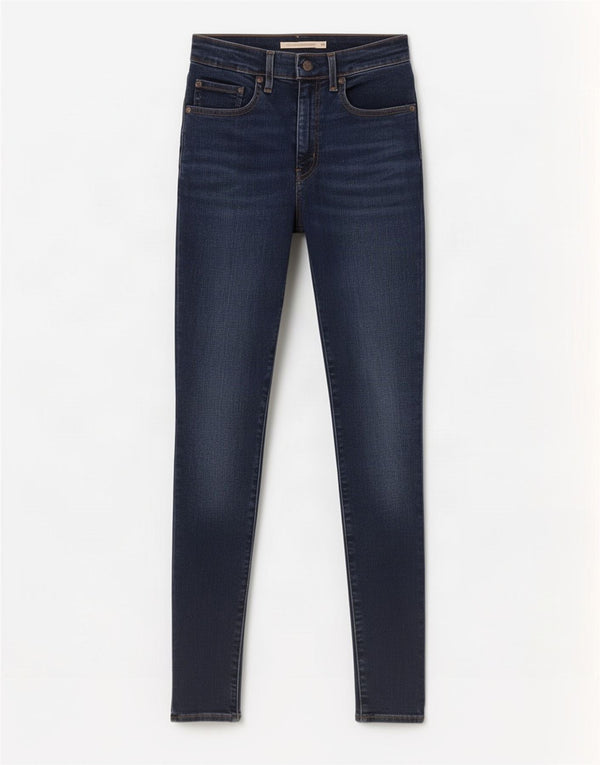 Damskie jeansy Levi's 721 z wysokim stanem W27 L30 Granatowa bawełna