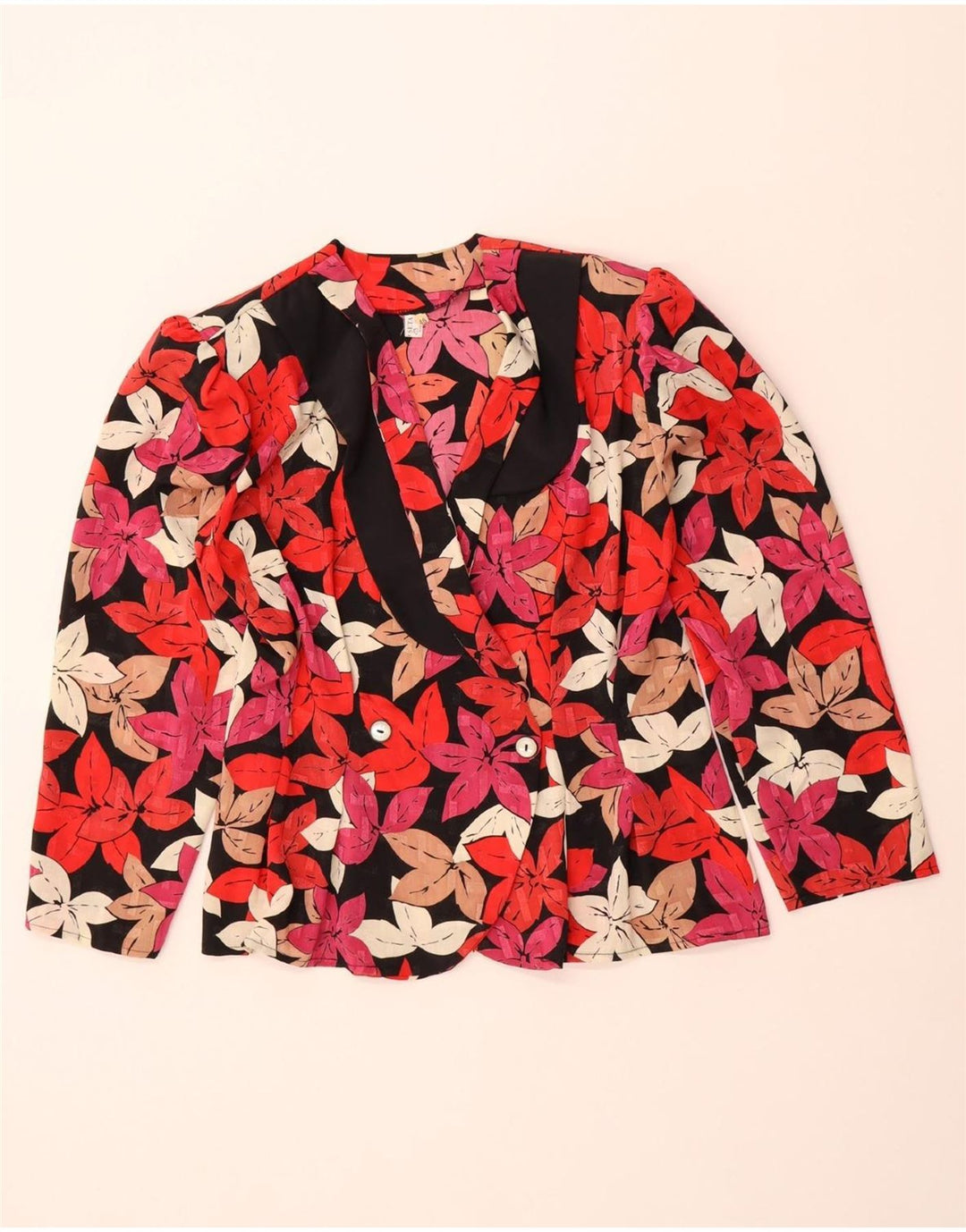 VINTAGE Womens Blazer Jacket IT 46 Large Multicoloured Floral