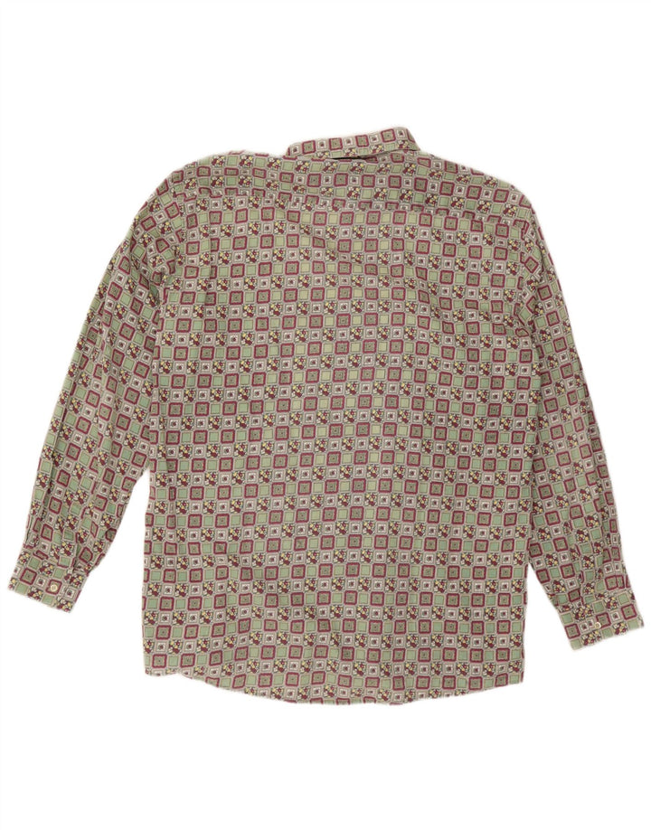 Koszula męska w stylu vintage, rozmiar 43, duża, wielokolorowa, geometryczna