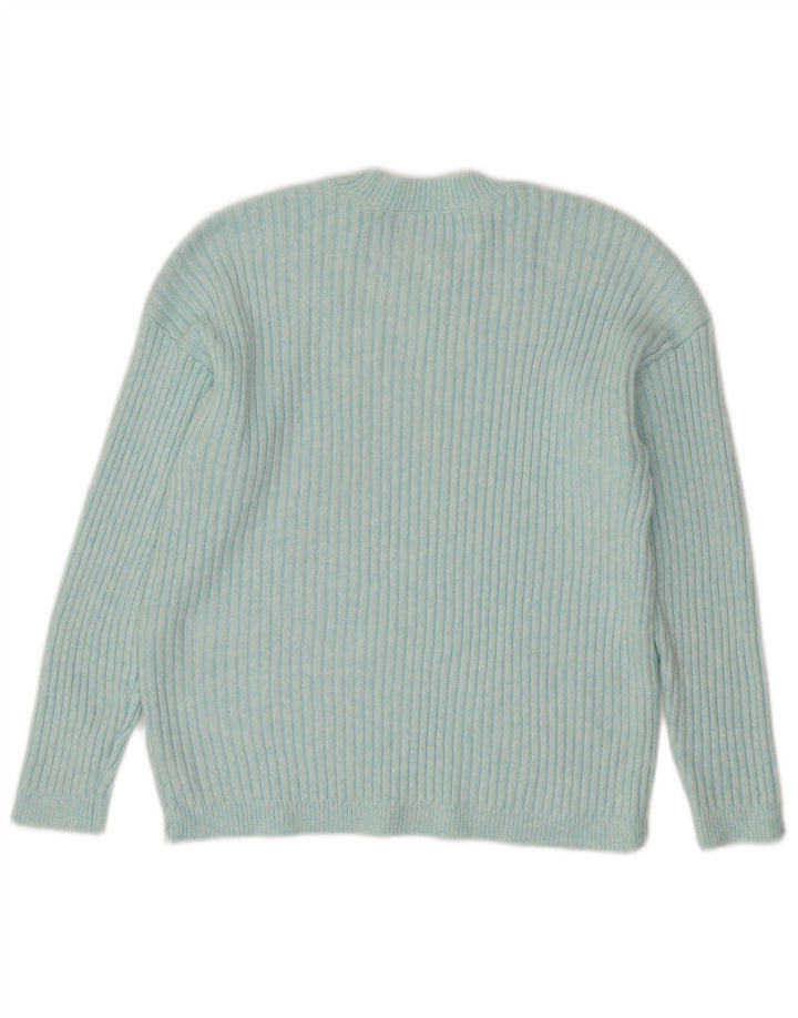 MARKS & SPENCER Damski sweter z okrągłym dekoltem, UK 16, duży, niebieski poliester
