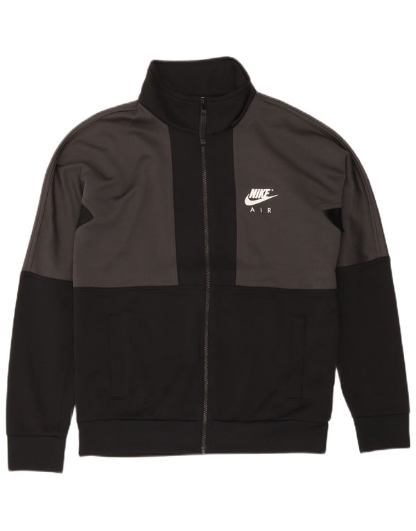 Męska kurtka dresowa Nike Graphic, mała, szara, z blokami kolorów, poliester